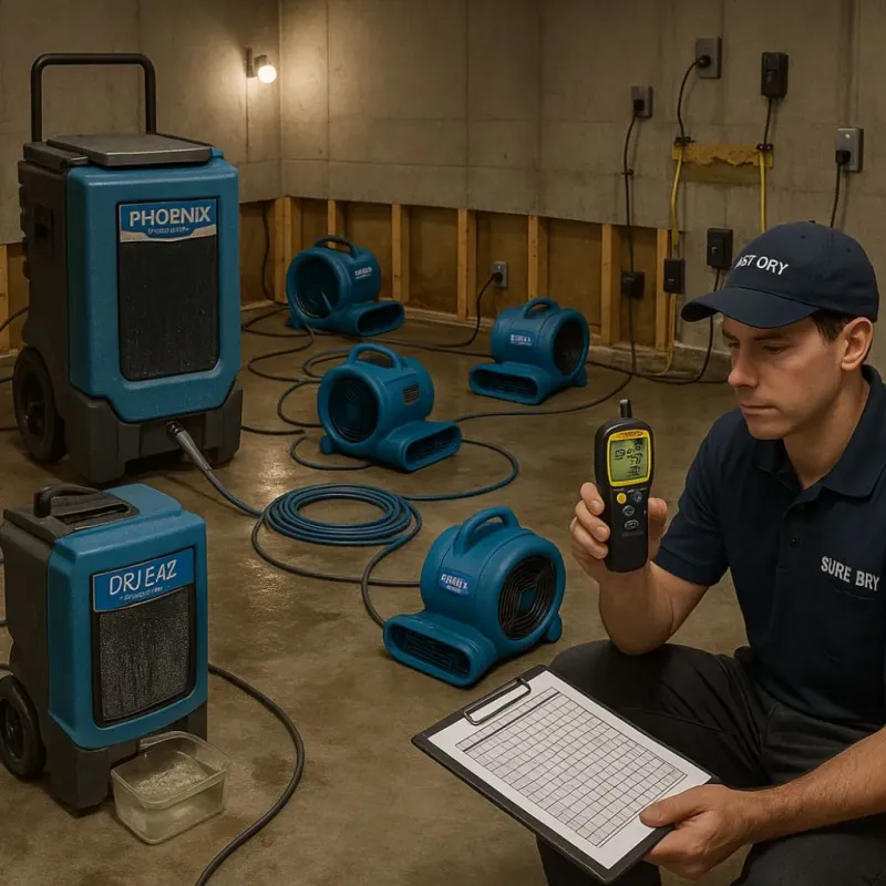 Structural Drying and Dehumidification process in Ridgefield, CT
